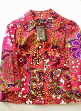 Carlisle Etcetera Nwt 4 "popart" Short Swing Jacket Pink Fuschia Artsy