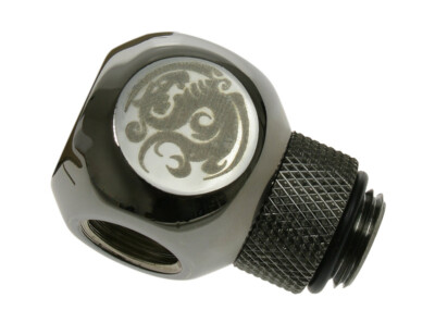 Bitspower Q-Adapter 1/4 auf 3x IG 1/4 Zoll - drehbar, shiny blac