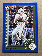 Bob Griese 2022 Panini Classics H2 Timeless Tribute Blue #/125 Football Card