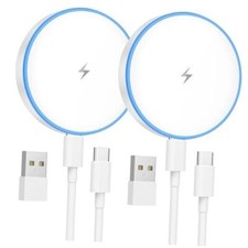 MagSafe Charger 2 Pack 15W Magnetic Wireless Charger Fast Charging Pad white