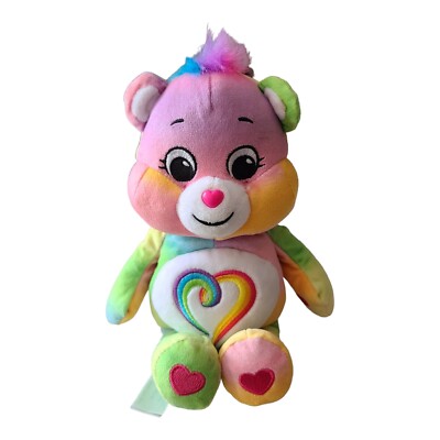 Care Bears Unlock The Magic Rainbow Heart Togetherness Plush Tie-Dye Bear 10''