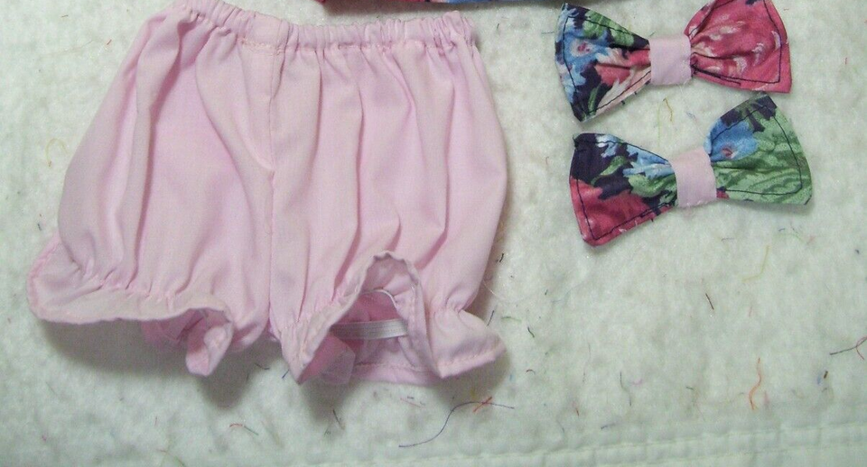 Peonies dress, pink panties, hair bowsmade to fit 18" dolls eBay