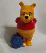 Disney Winnie the Pooh Ceramic Figurine Pooh With Be On Nose & Honey Jar VTG