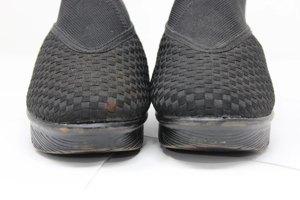 Zapatos de tacón BERNIE MEV Queen Peep Toe tejidos con cuña Mary Janes - negros 37 / 6,5 7 Foto 4 de 4