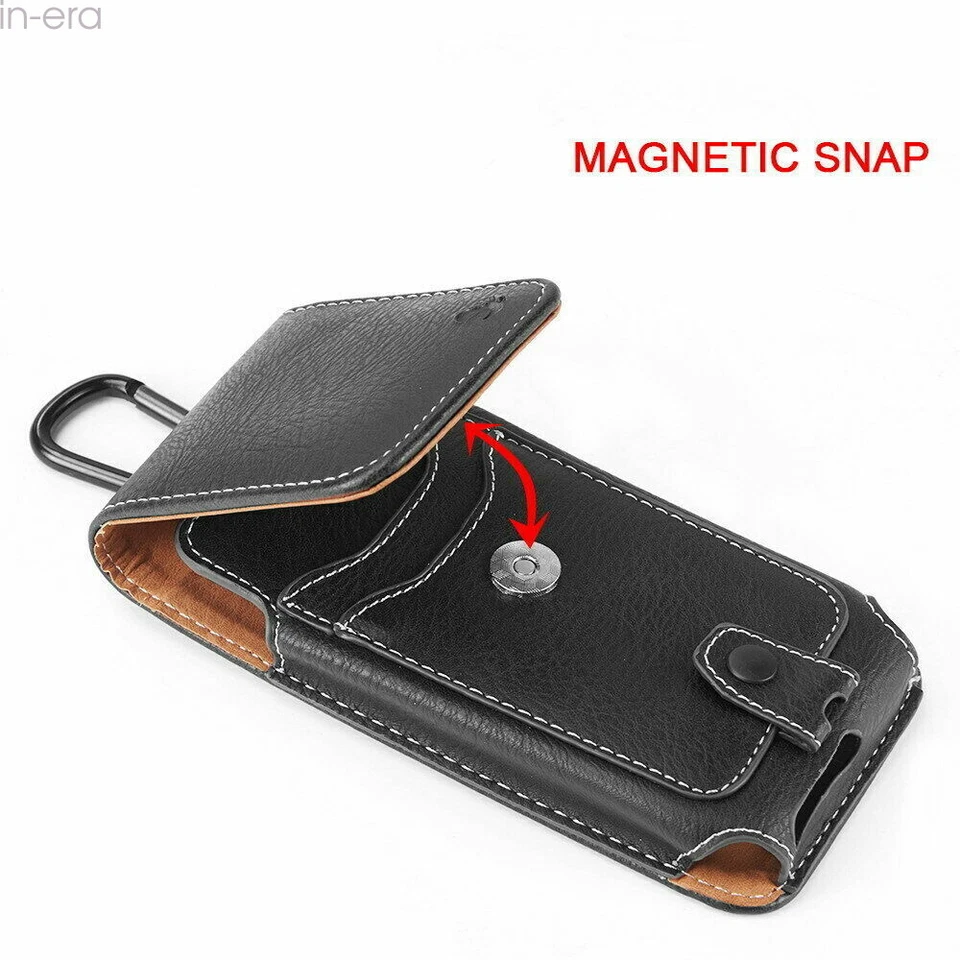 Universal Cell Phone Case Pouch Holster w/ Belt Loop Metal Clip for Large Phones - Image 4 of 4