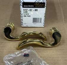 Baldwin Estate 5152 Pair Lever Handle in 031 - Non-Lacquered Brass 5152-031-MR