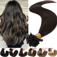 CLEARANCE U Nail Tip 100 Remy Human Hair Extensions Pre Bonded Keratin 1G Long