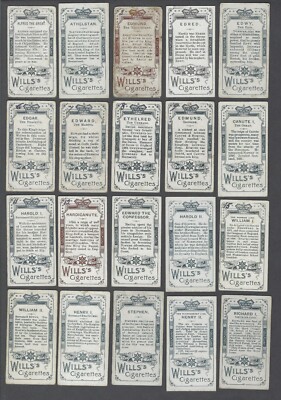 1902 Wills's Cigarettes Kings & Queens Tobacco Cards Complete Set
