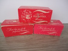 VTG Flamingo Ball Tipped Professional Hair Pins 3 Boxes 1 3/4 and 2 inch Crimped