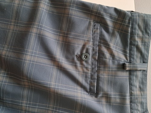 NIKE GOLF Dri-Fit Mens Dark Blue Plaid Shorts Size 34 Excellent Condition - Picture 6 of 6