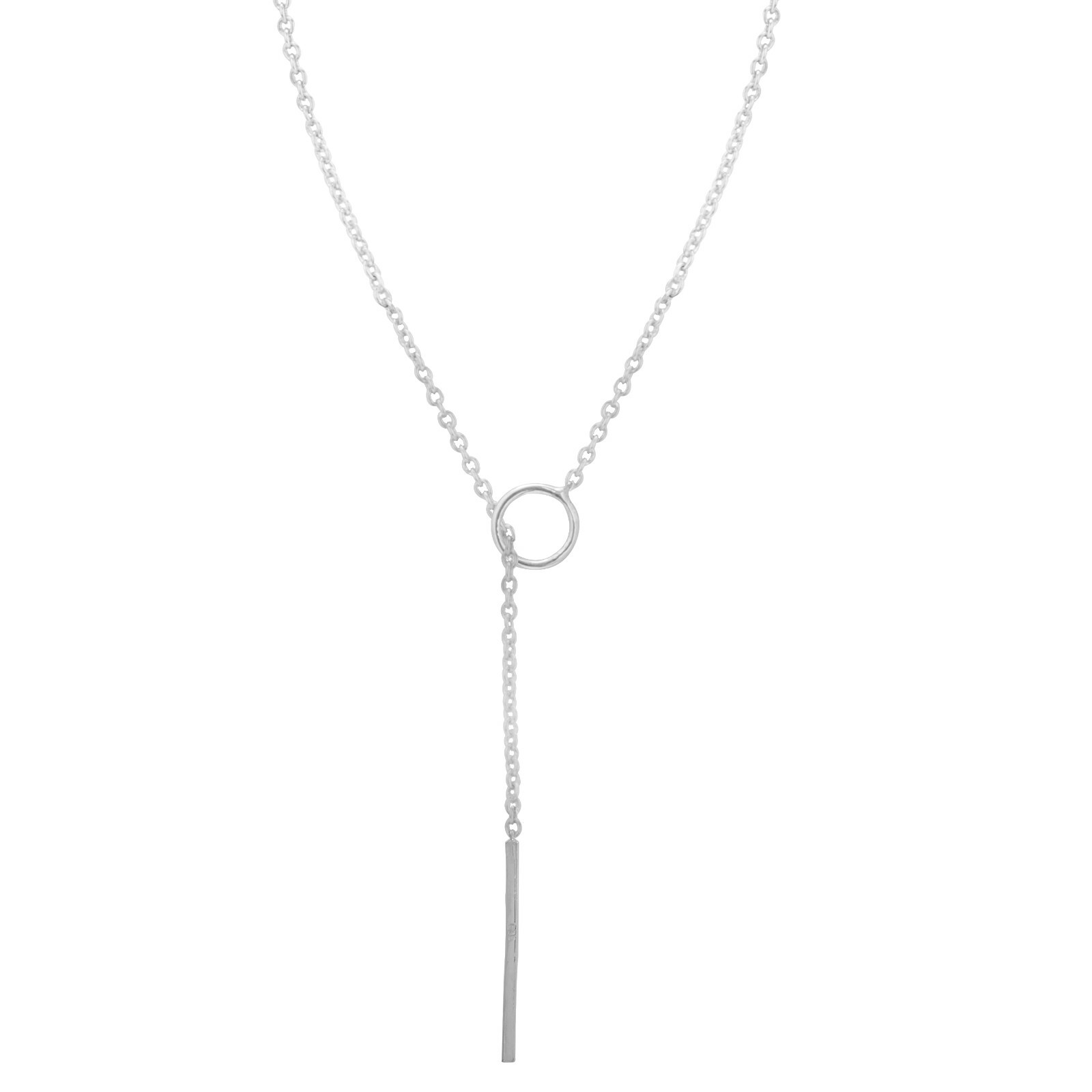 925 Sterling Silver Necklace Circle Bar Lariat s Delicate Daily eBay
