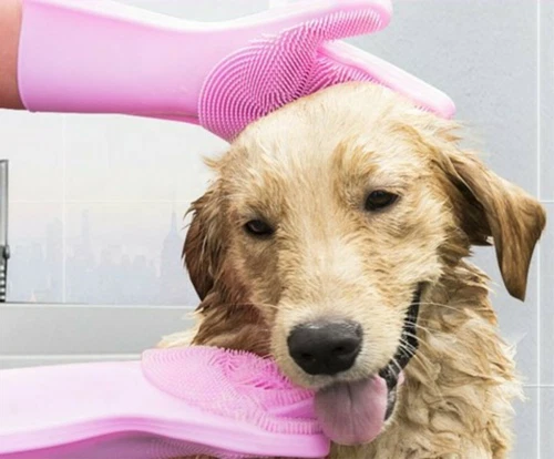 Pet Grooming Gloves, Multipurpose Silicone Cleaning Gloves for Pet Dogs Cats - Picture 5 of 6