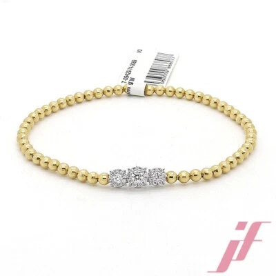 Frank Trautz Armband 750 Gelb und Weißgold mit Diamanten 17 cm  dehnbar - Bild 1 von 3