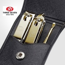 777 THREE SEVEN Gold Nail Clippers 3 Pieces Beauty Set TS-78G MADE IN KOREA