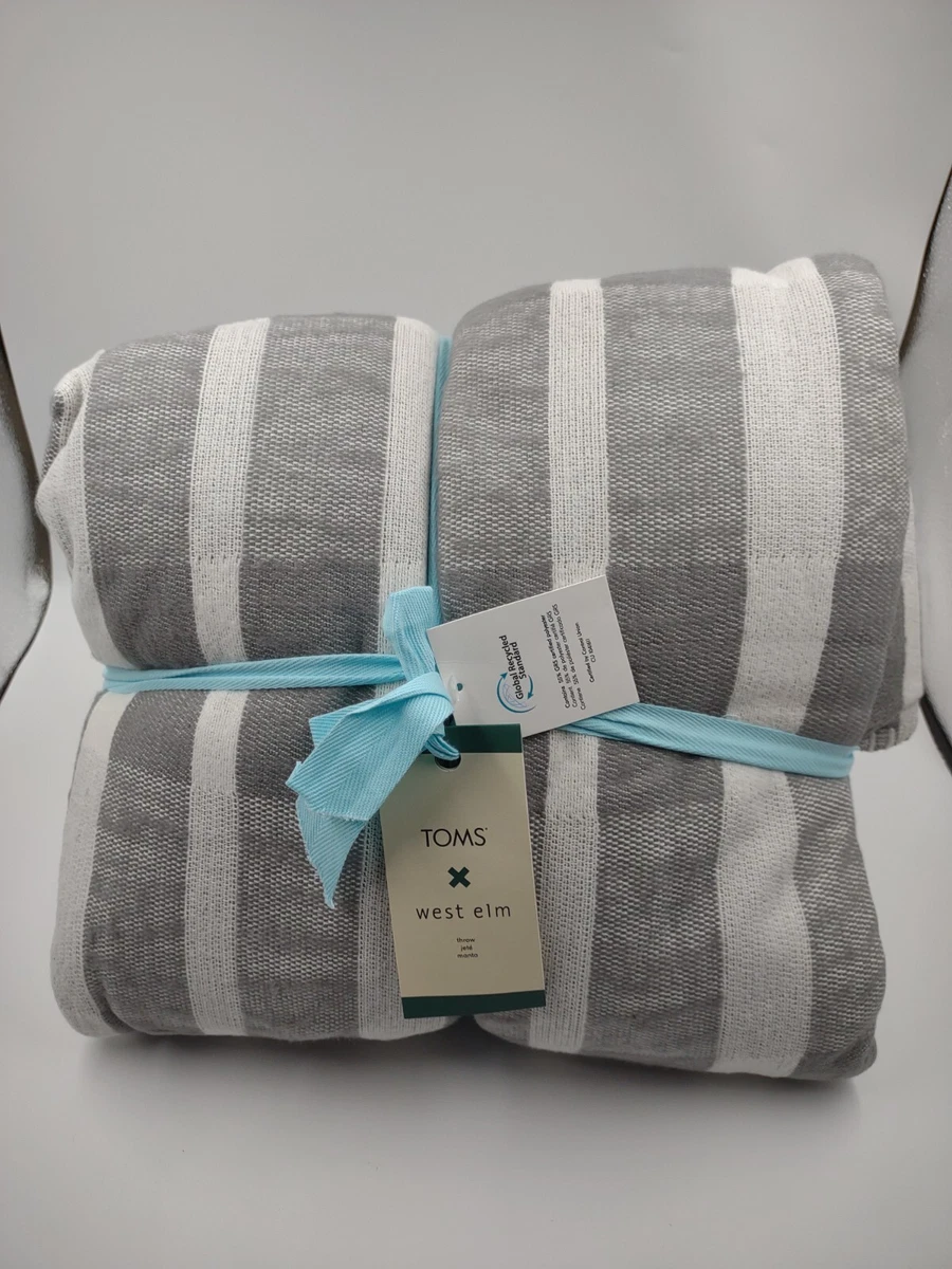 West Elm x Tom s Brushed Cotton Sherpa Back Throw Blanket 50