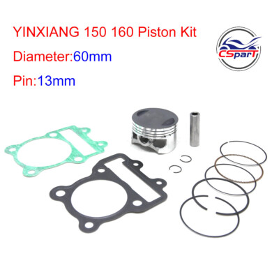 YX150 YX160 60mm 13mm Piston Kit  150CC 160CC 1P60FMJ 1P60FMK YinXiang Bike