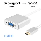 Displayport Male to S-VGA Female Adapter Cable Silver Full HD Gold Plated