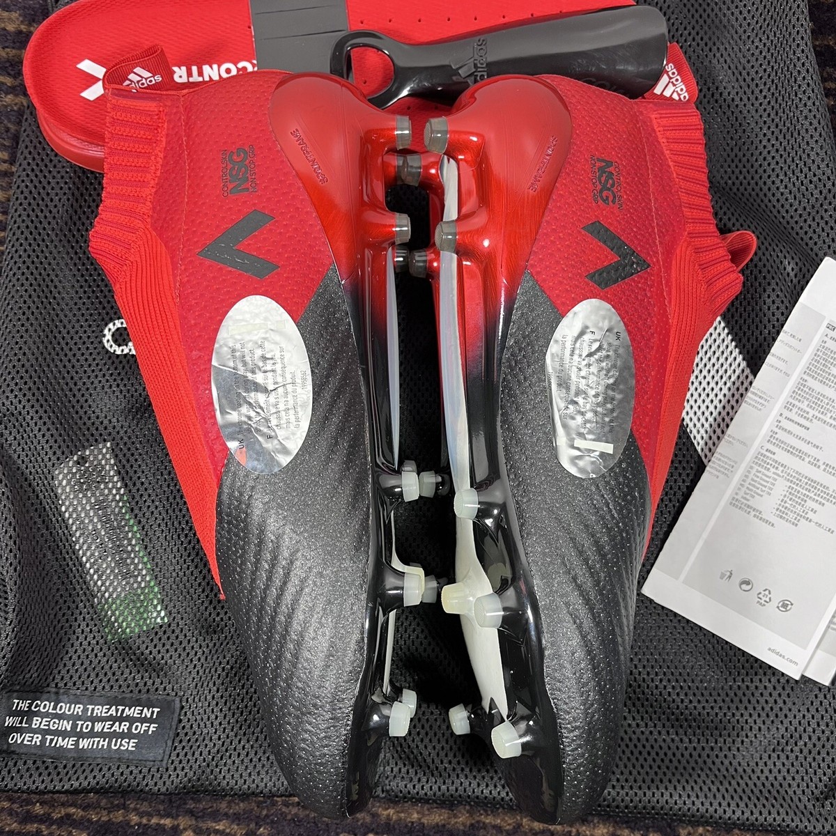 ADIDAS ACE 17+ PURECONTROL FG CON BB4314 Red Black Laceless ADIDAS ACE 17+ PURECONTROL FG CON BB4314 Red Black Laceless