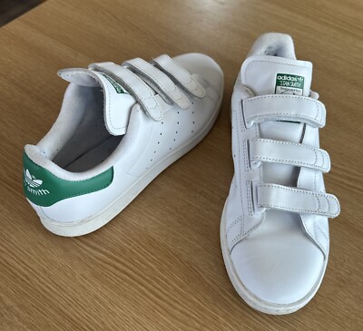 Women's ADIDAS 'STAN SMITH' White and Green Trainers UK UK