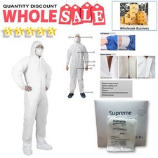 50 x Protective Disposable Overall Boiler Paper Suit Coveralls Protection Suit