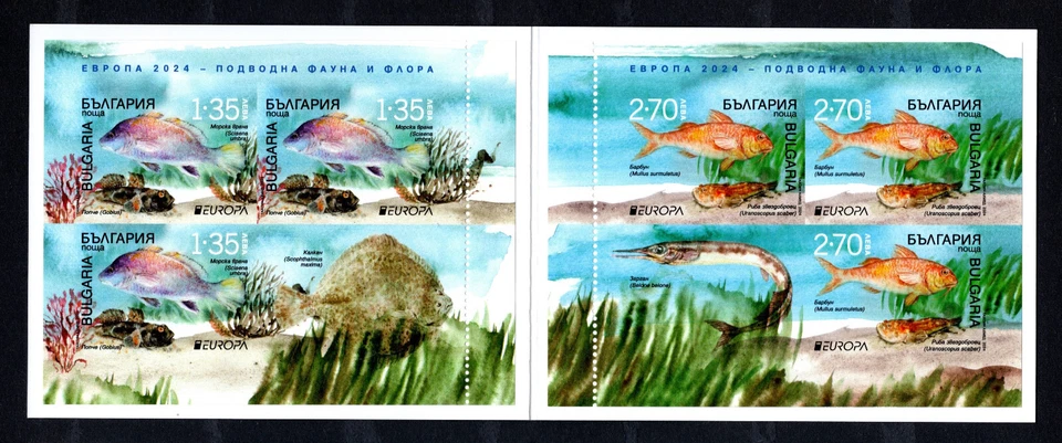 BULGARIA 2024 EUROPA CEPT UNDERWATER FAUNA AND FLORA BLACK SEA FISH BOOKLET MNH - Image 2 of 3