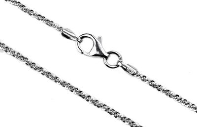 925 Sterlingsilber rhodiniert 1,6 mm Stein Kette Halskette ITALIEN 16''