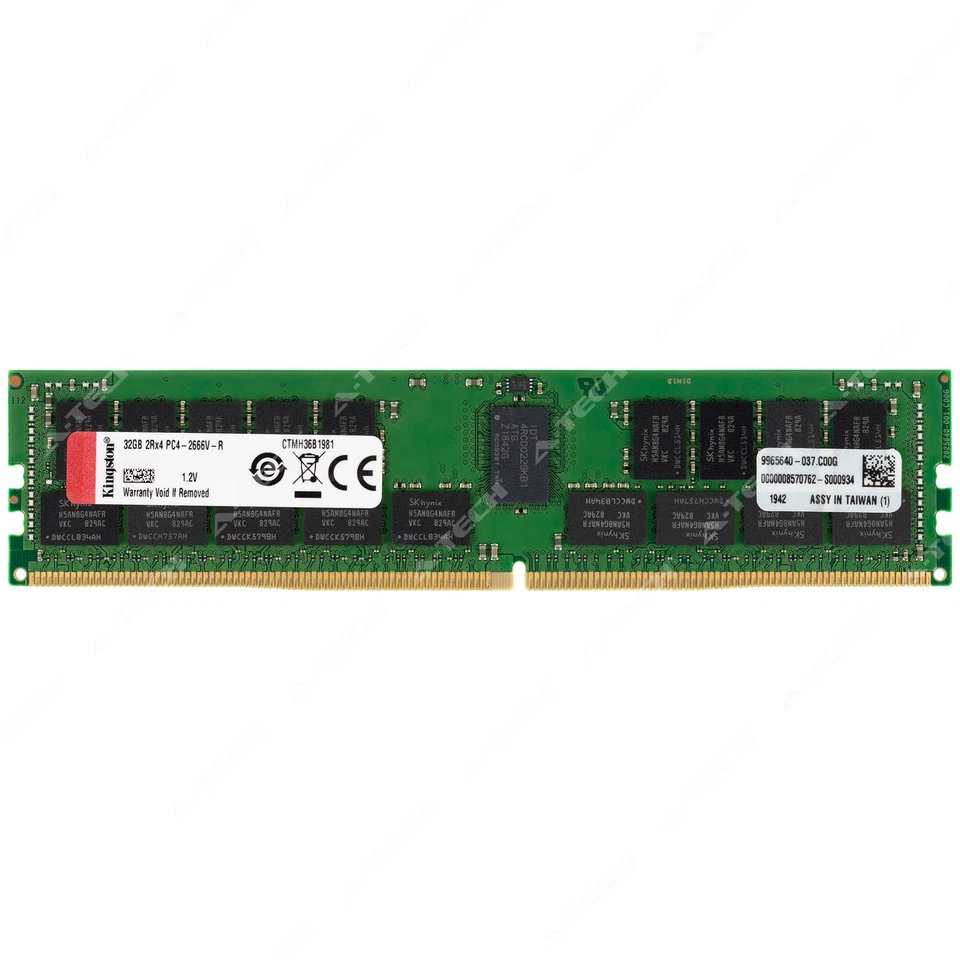 Kingston 32GB 2Rx4 PC4-2666 RDIMM DDR4-21300 ECC Registered Server Memory RAM 1x