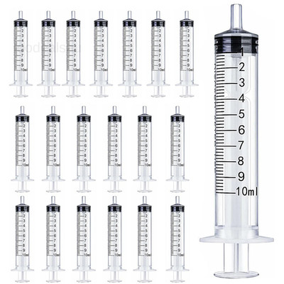 20PCS-10 ml Plastic Syringes, Individually Packge for 10ml/20pcs, white