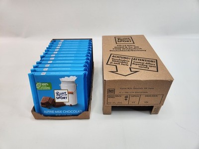 12 Pack Ritter Sport Alpine Milk Chocolate 3.5oz Candy Bars from Germany
