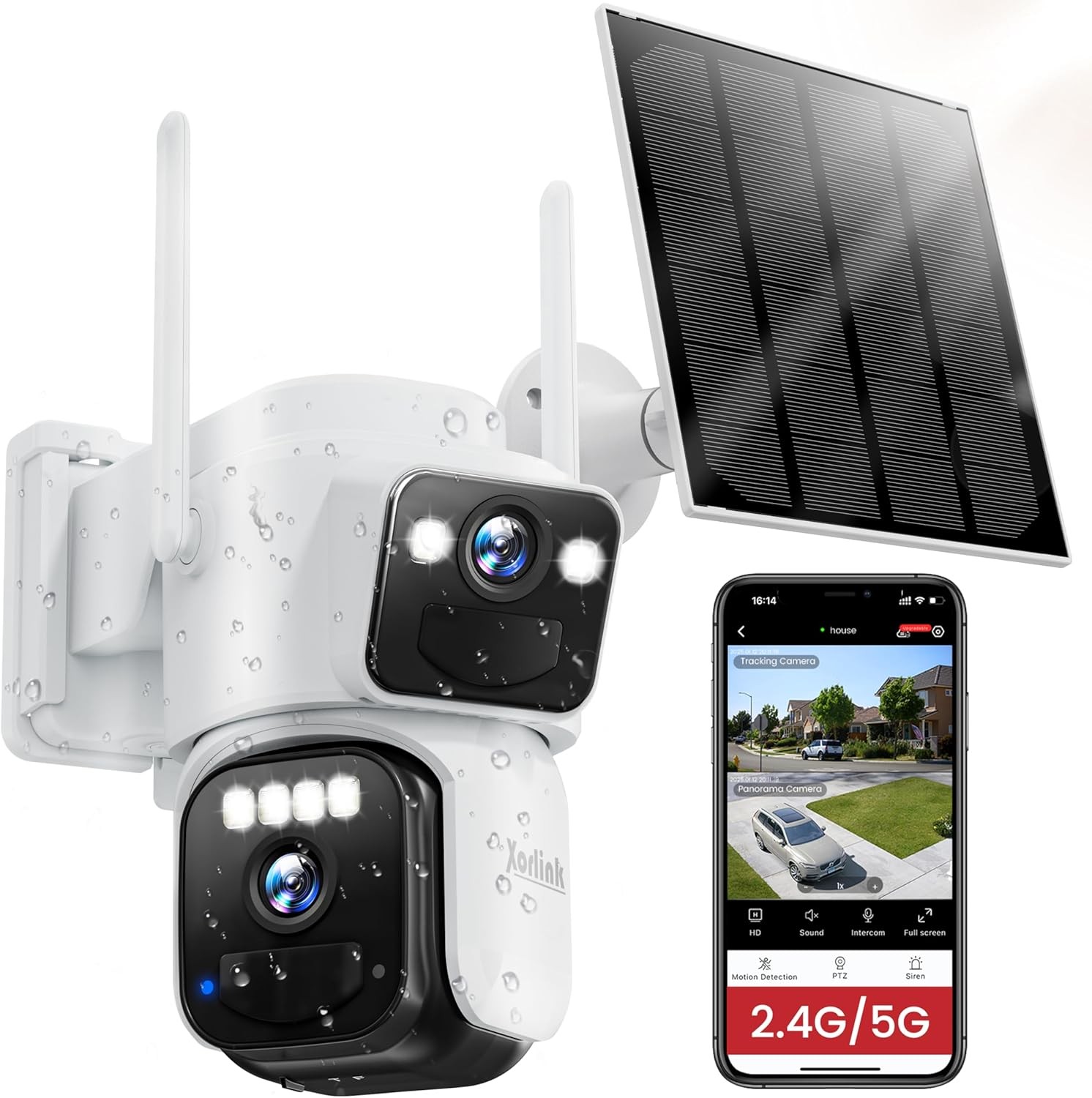 4K/8MP Solar Security Camera, 360&deg; View Outdoor Camera,Surv