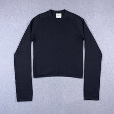 Carcel Sweater Womens Size 2 100 Baby Alpaca Wool Black Made in Prison Peru