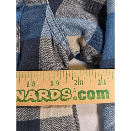 Wrangler Men Blue Plaid Hooded Quilted Flannel Shirt Jacket Size Small 112374180 image 7