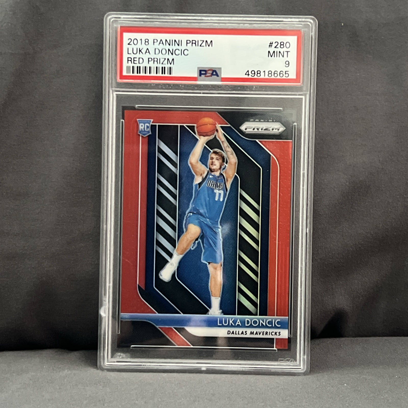 2018-19 Panini Prizm Luka Doncic #280 Rookie RC Red Prizm /299 PSA 9 MINT LA