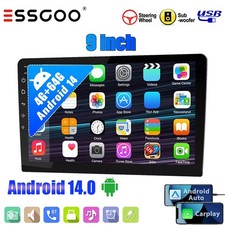 9" Double 2 DIN Android14 Carplay Car Stereo Radio GPS BT IPS Touch Screen 4 64G