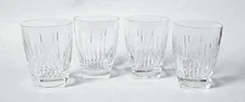 Waterford Clarion Double Old Fashion Tumblers Glasses Crystal Stemware Set Of 4