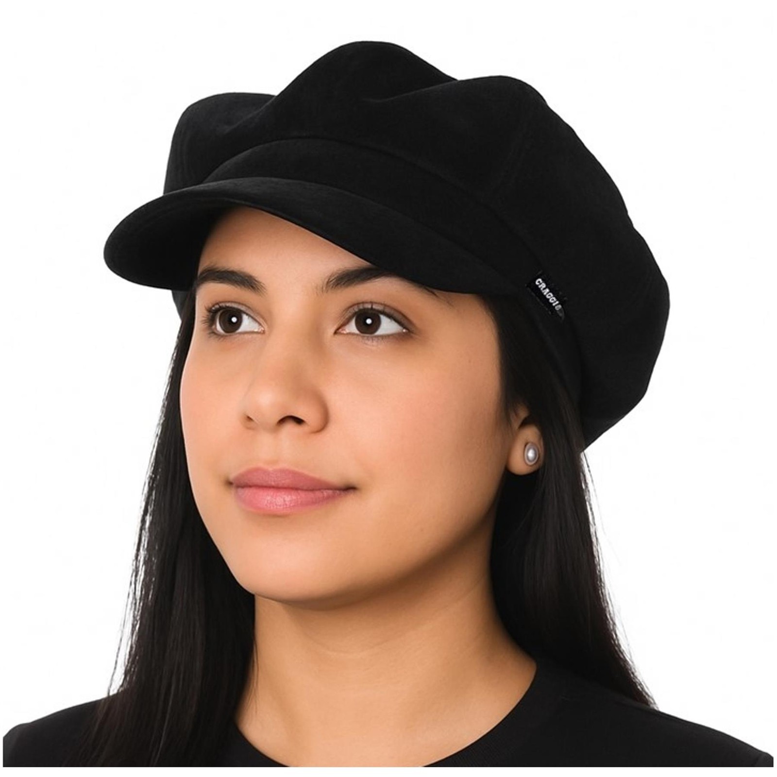 Velvet Baker Boy Hat Country Stylish Newsboy Cap Black Unisex One Size CRAGGI
