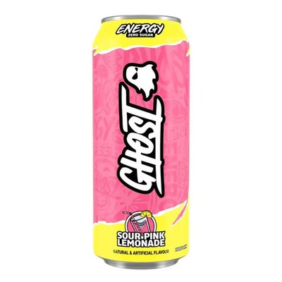 Ghost- Energy Zero- Sour Pink Lemonade - 12 x 0,5L Dosen - Zuckerfrei