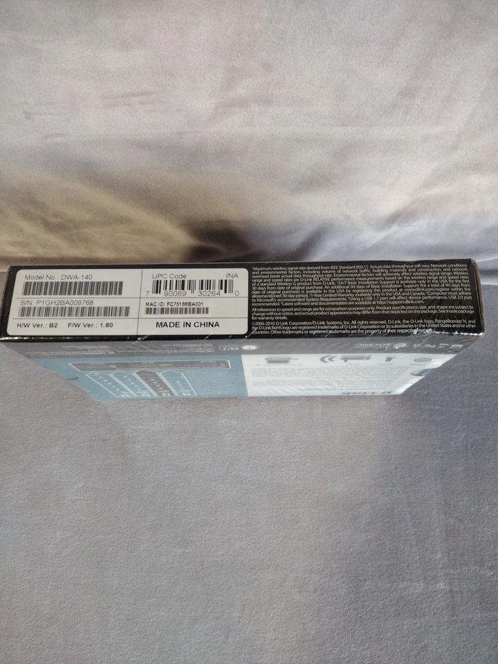 D-Link RangeBooster Wireless N USB Adapter DWA-140 Wireless N-300 New In Package - Image 3 of 3