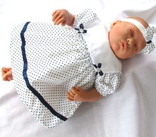 Reborn Dolls clothes 17" 18" 19" or similar size doll Dress bloomers Headband