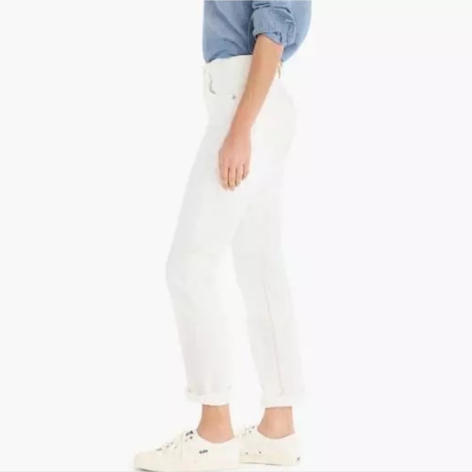 J. CREW Slim Broken-In Boyfriend Jeans In White 30 image 9