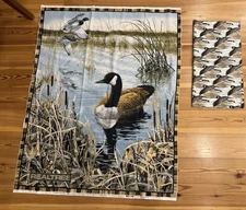 REALTREE CANDIAN CANADA GOOSE MALLARD COTTON FABRIC quilt panel 35" X 45" + 21"