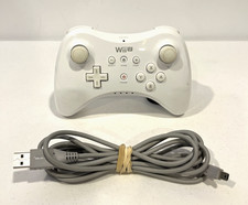 OFFICIAL NINTENDO WII U WHITE WIRELESS PRO CONTROLLER WUP-005 W/ CHARGING CABLE