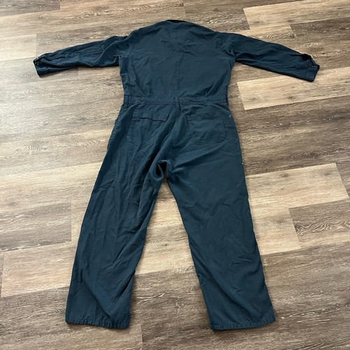 Military Utility Coveralls 48R Blue US Navy Mechanic Flame Resistant Work - Picture 2 of 18