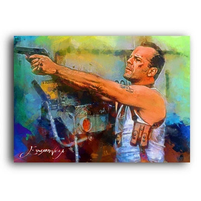John McClane #4 - RARE - #50/50  Artist Autograph (Bruce Willis LAST ONE EVER )