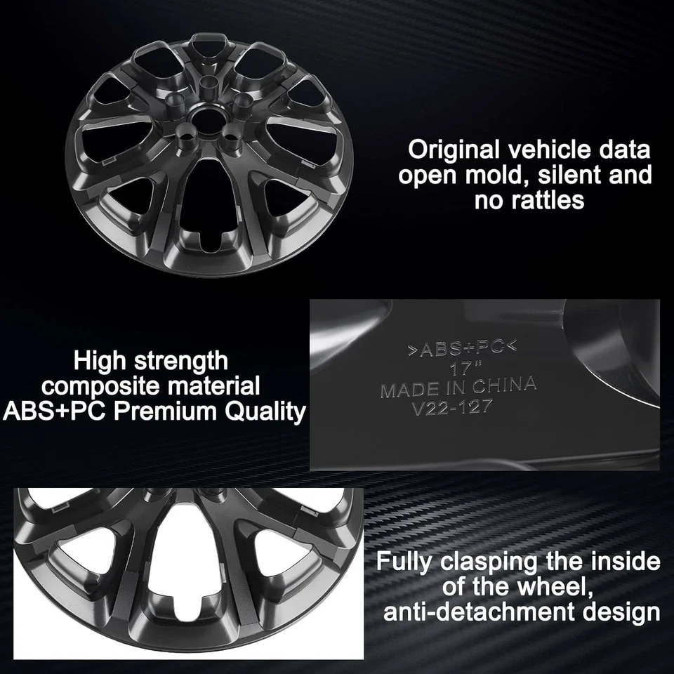 Wheel Skins comeptible with Jeep Cherokee 2014-2018 ; Set of 4 Pack - Image 3 of 4