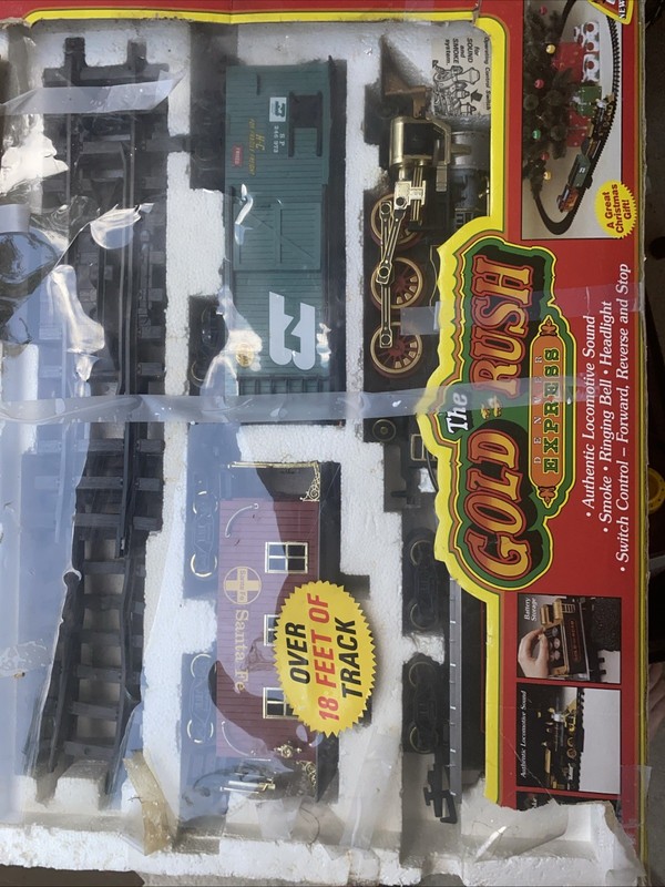 Vintage Gold Rush Express G-Scale Train Set By New Bright No. 186