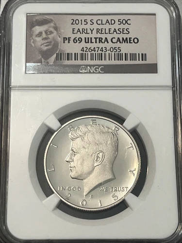 2015 S CLAD 50c EARLY RELEASES NGC PF 69 ULTRA CAMEO KENNEDY HALF DOLLAR COIN