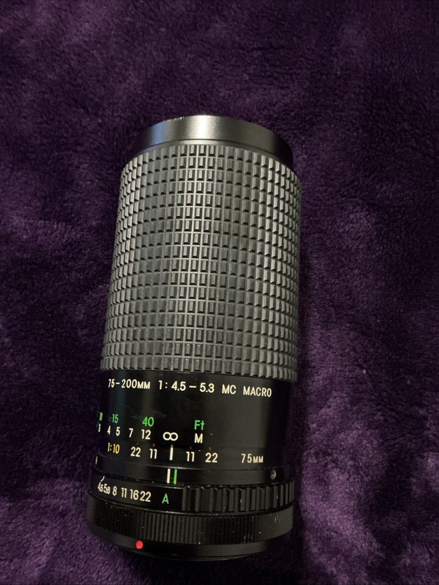 Cosina Lens 75-200mm 1:4.5-5.3 Macro Lens Made in Japan Canon