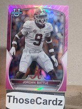 2022 Bowman University Chrome Pink Refractor #27 Jordan Battle