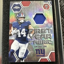 2025 Topps Chrome Cam Skattebo #FYF-CS First Year Fabric Rookie Relic Giants